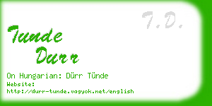 tunde durr business card